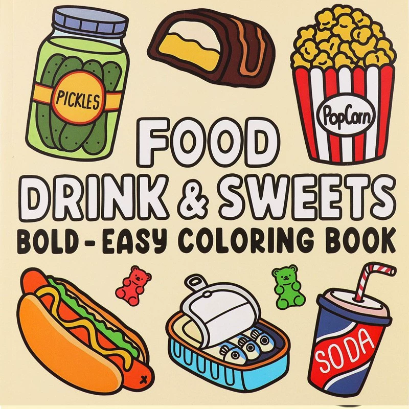 Food Snacks Coloring Book - Alimenti, bevande e dessert Libro da