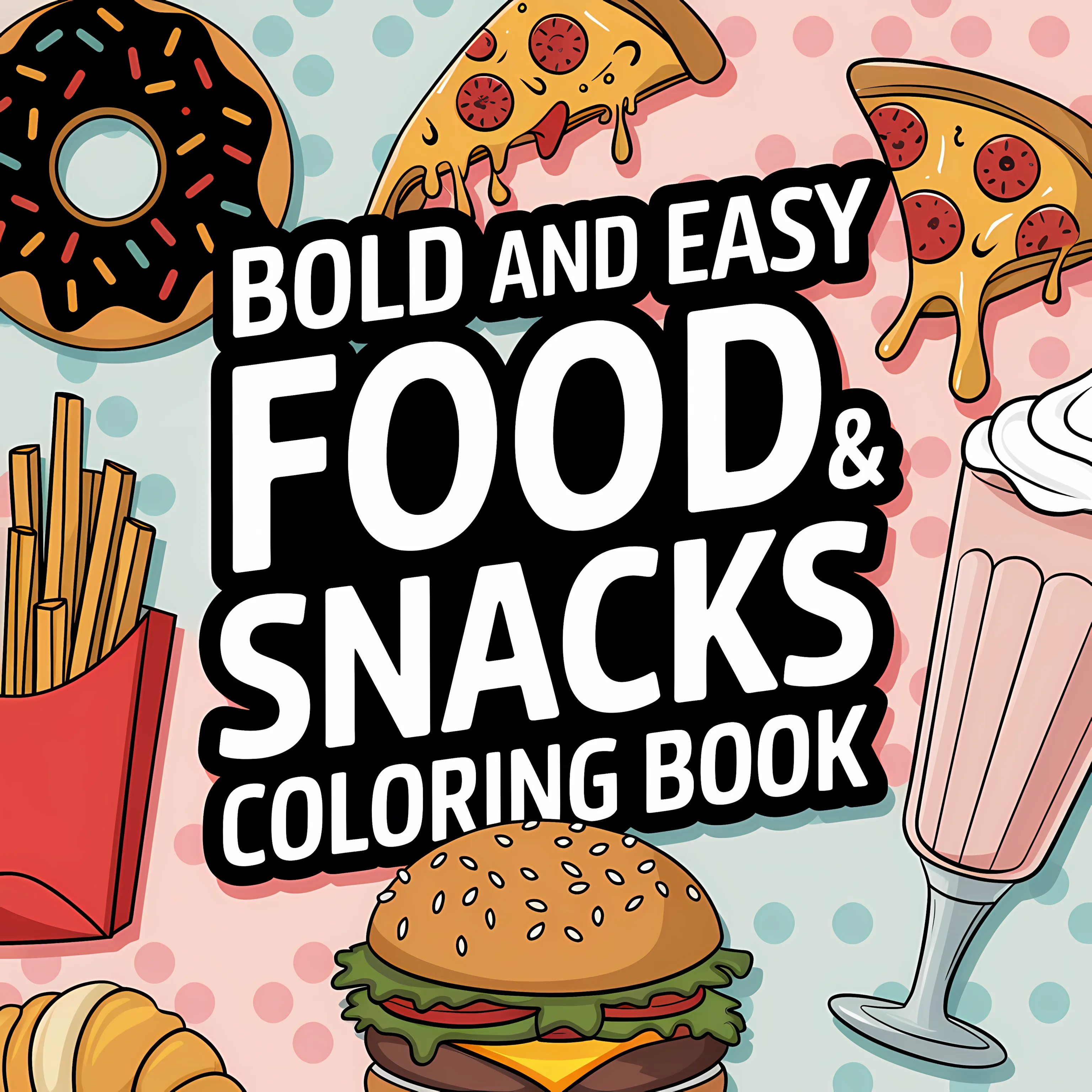 Food Snacks Coloring Book - Libro da colorare Easy Food and