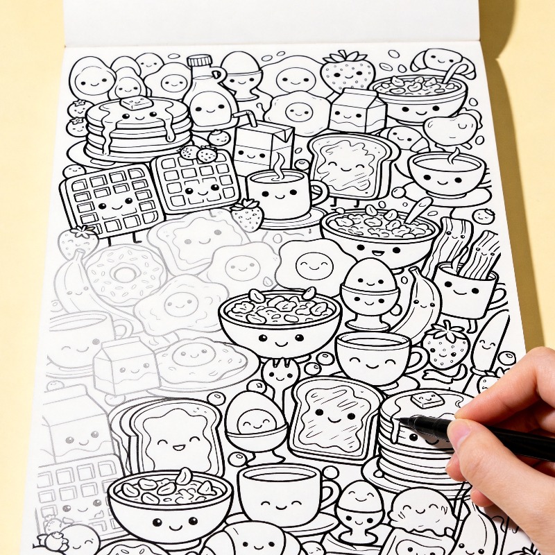 Food Snacks Coloring Book - Libro da colorare per adulti con