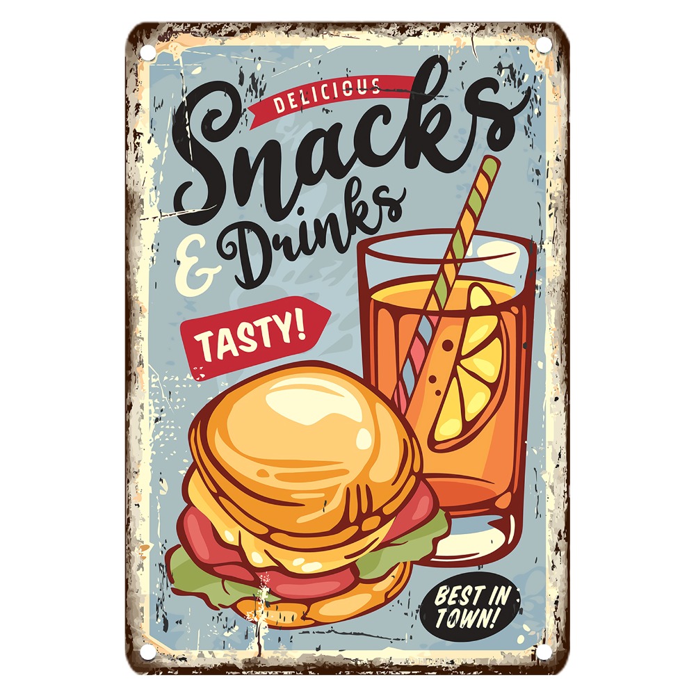 Insegna Metallica Vintage per  - Food Snacks With Iron recensione e prezzo