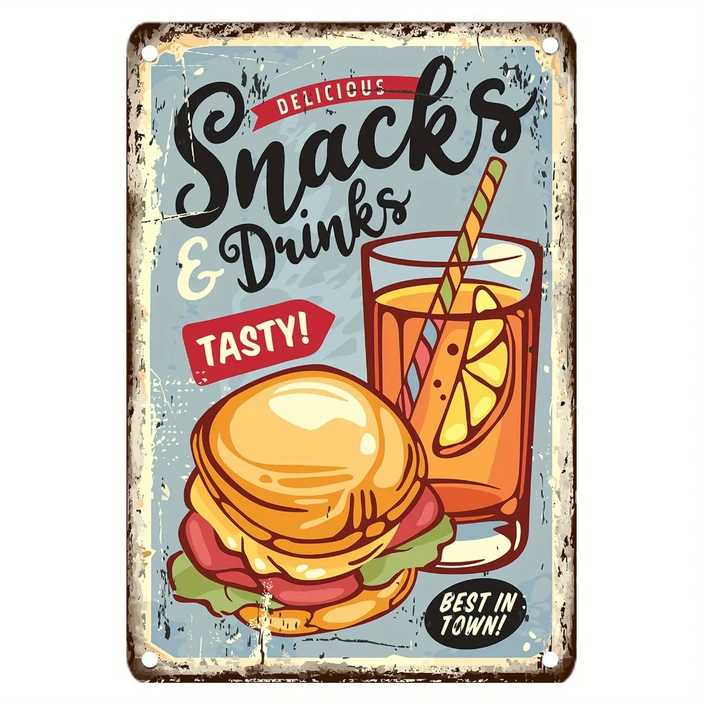 Insegna Metallica Vintage per  - Food Snacks With Iron recensione e prezzo