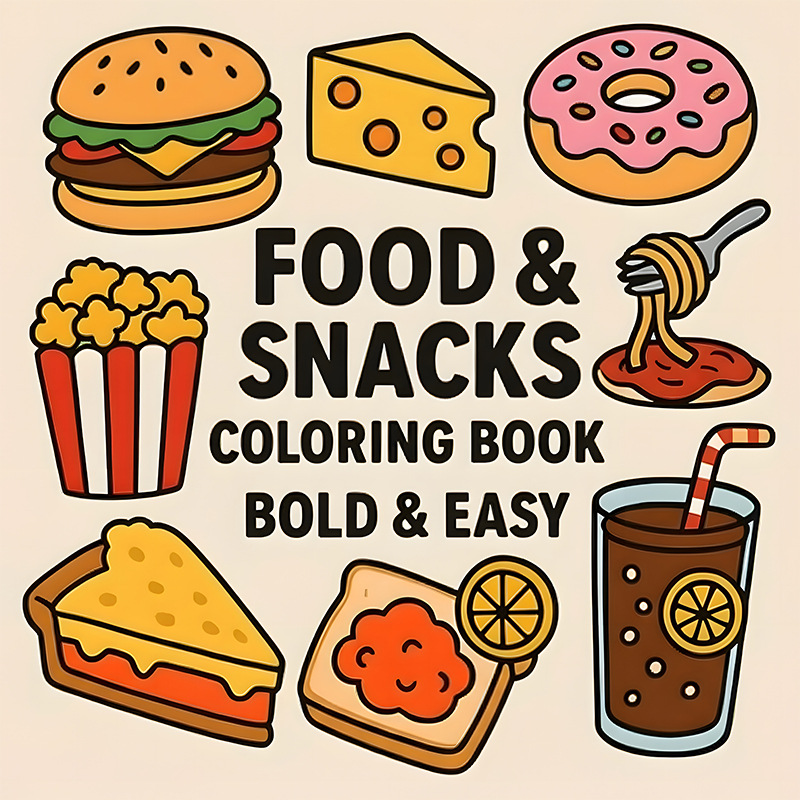 Libro da colorare a tema cibo  - Food Snacks Coloring Book recensione e prezzo