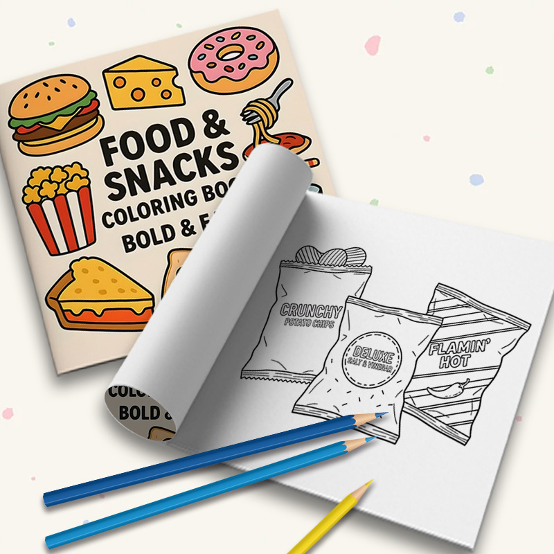 Libro da colorare a tema cibo  - Food Snacks Coloring Book recensione e prezzo