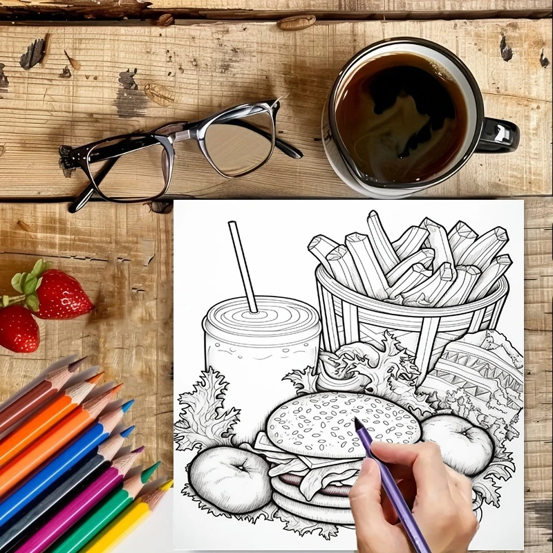 Libro da colorare fast food pe - Food Snacks Coloring Book recensione e prezzo
